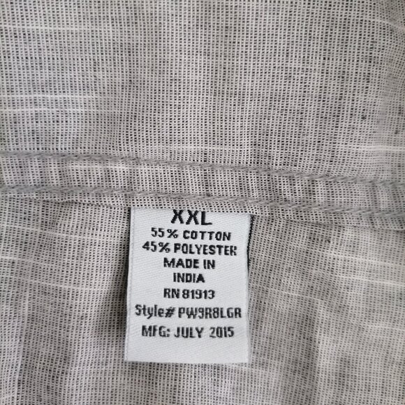 PD & C Mens Gray Collared Long Sleeve Pocket Button Up Shirt Plus Size XXL - Picture 6 of 8